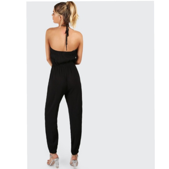NEW! Black self tie jumpsuit - Picture 6 of 7